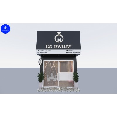 Thiết kế tiệm vàng 123 Jewelry diện tích 20m2 tại Hà Nội